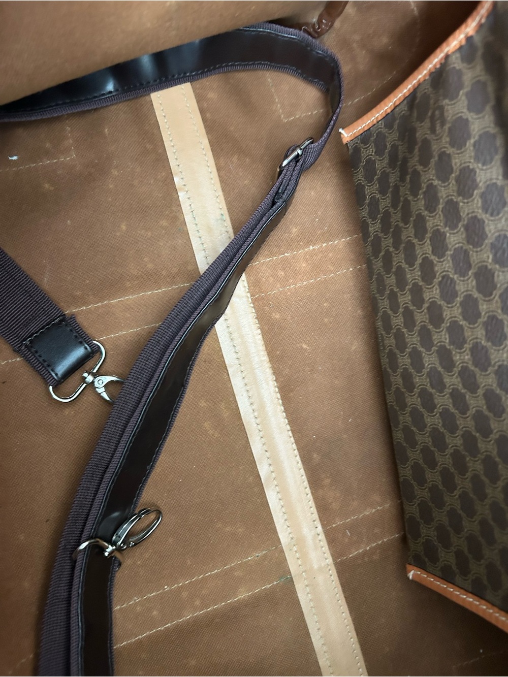 🤎CELINE🤎Macadam💛Brown Mono Weekender Bag with Unbranded Strap & Lock no key - Picture 9 of 10